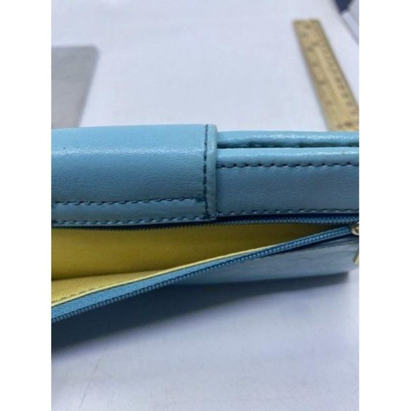 Fossil Blue Leather Large Card Id With Expandable - Picture 5 of 8